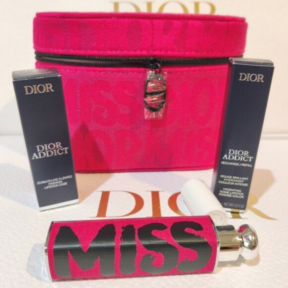 Dior Beauty Miss Dior Pink Couture Bundle of 6, Lipstick (4L1E), Case, Pouch NEW - Picture 3 of 5